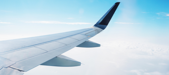 airplane wing in air